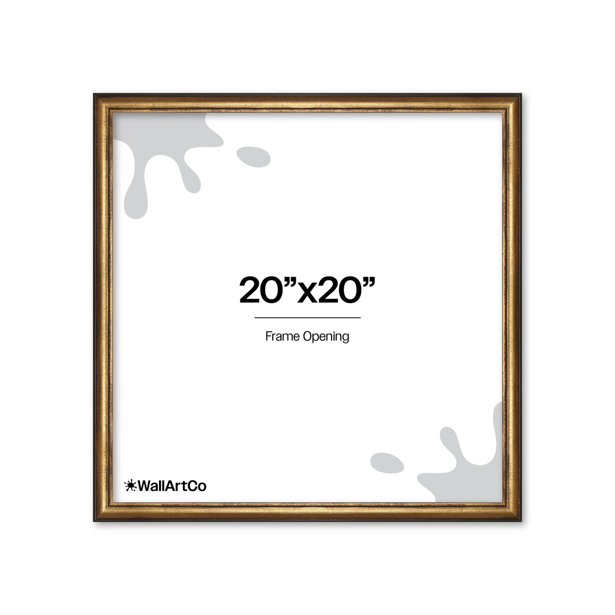 20" x 20" The Backbone Black and Gold Picture Frame - No Mat