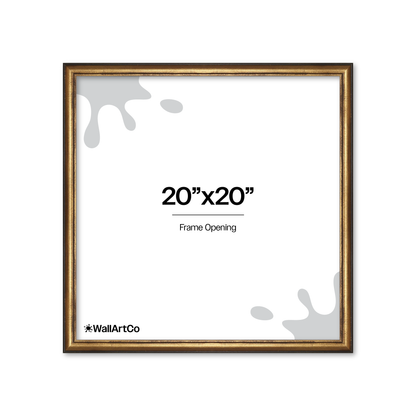 20" x 20" The Backbone Black and Gold Picture Frame - No Mat