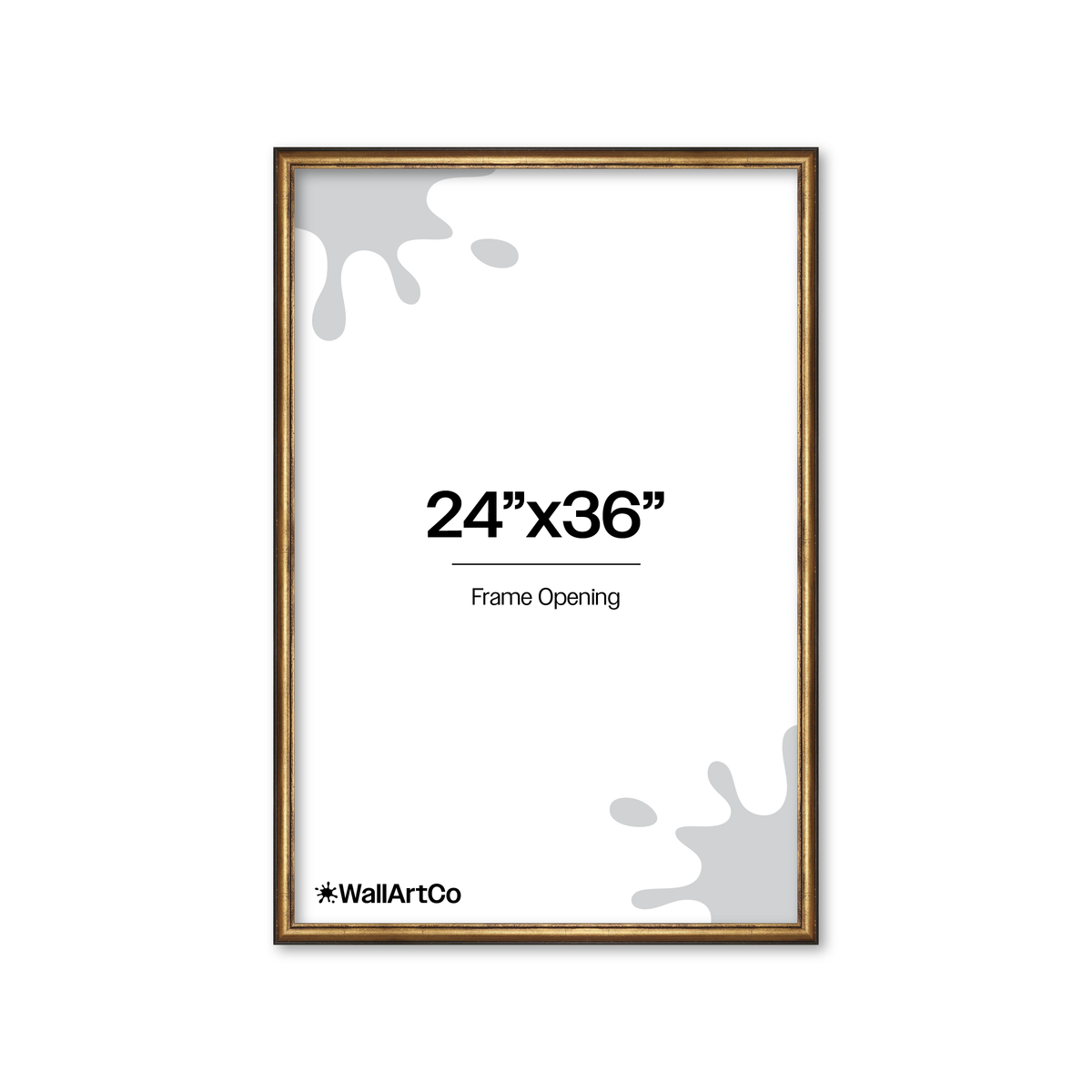 24" x 36" The Backbone Black and Gold Picture Frame - No Mat