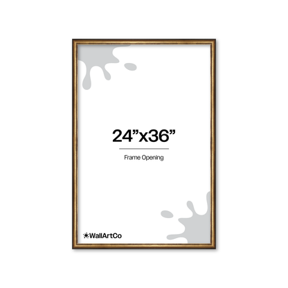 24" x 36" The Backbone Black and Gold Picture Frame - No Mat