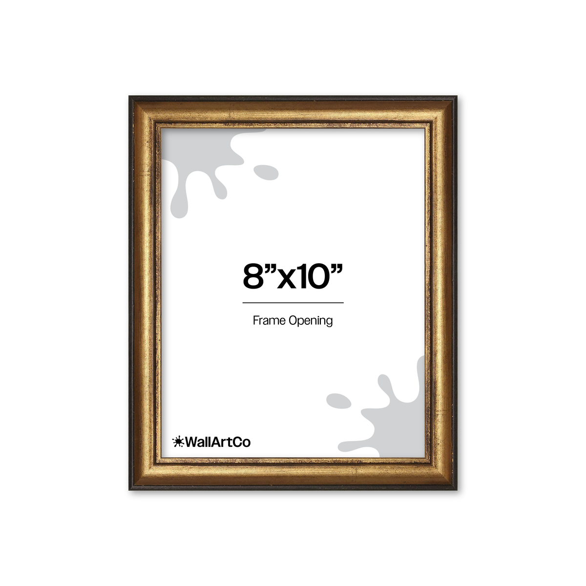 8" x 10" The Backbone Black and Gold Picture Frame - No Mat