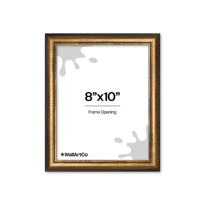8" x 10" The Backbone Black and Gold Picture Frame - No Mat
