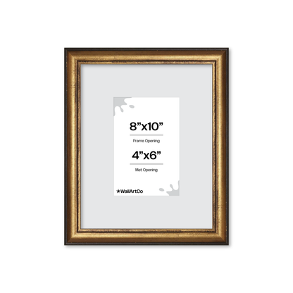 8" x 10" The Backbone Black and Gold Picture Frame - Wide Mat