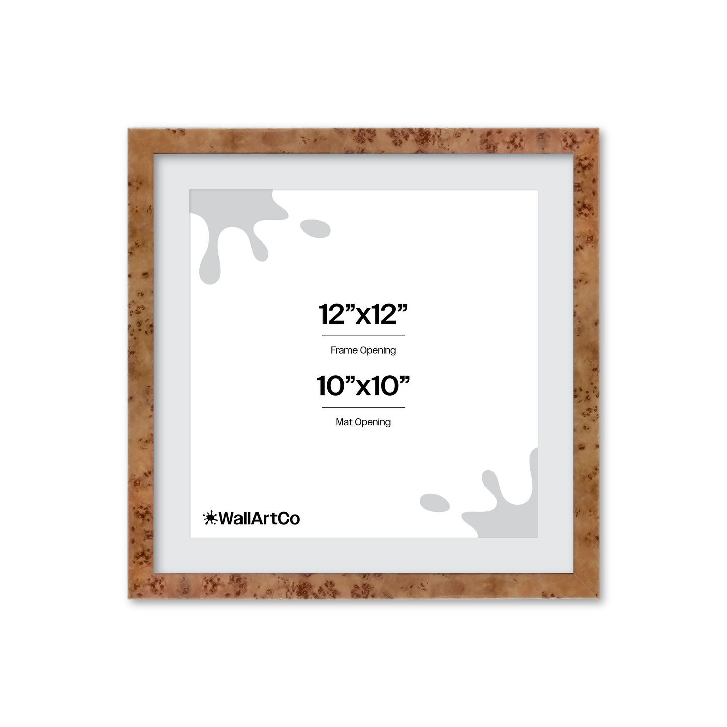 12" x 12" Golden Burlwood Verona Wall Frame