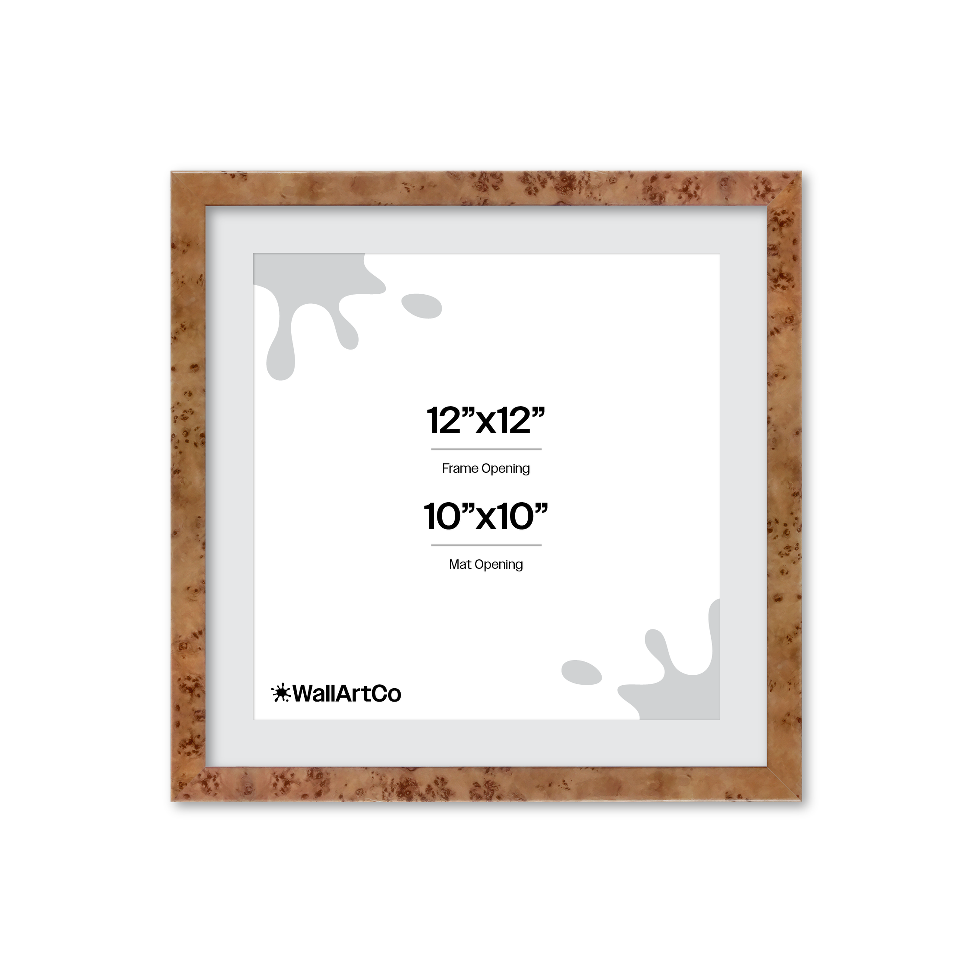 12" x 12" Golden Burlwood Verona Wall Frame