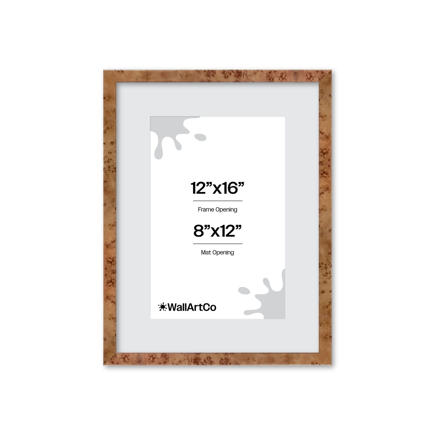 12" x 16" Golden Burlwood Verona Wall Frame