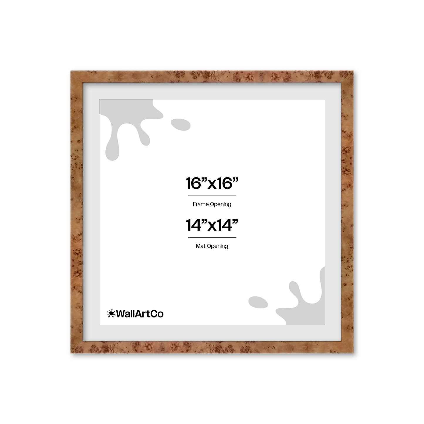 16" x 16" Golden Burlwood Verona Wall Frame
