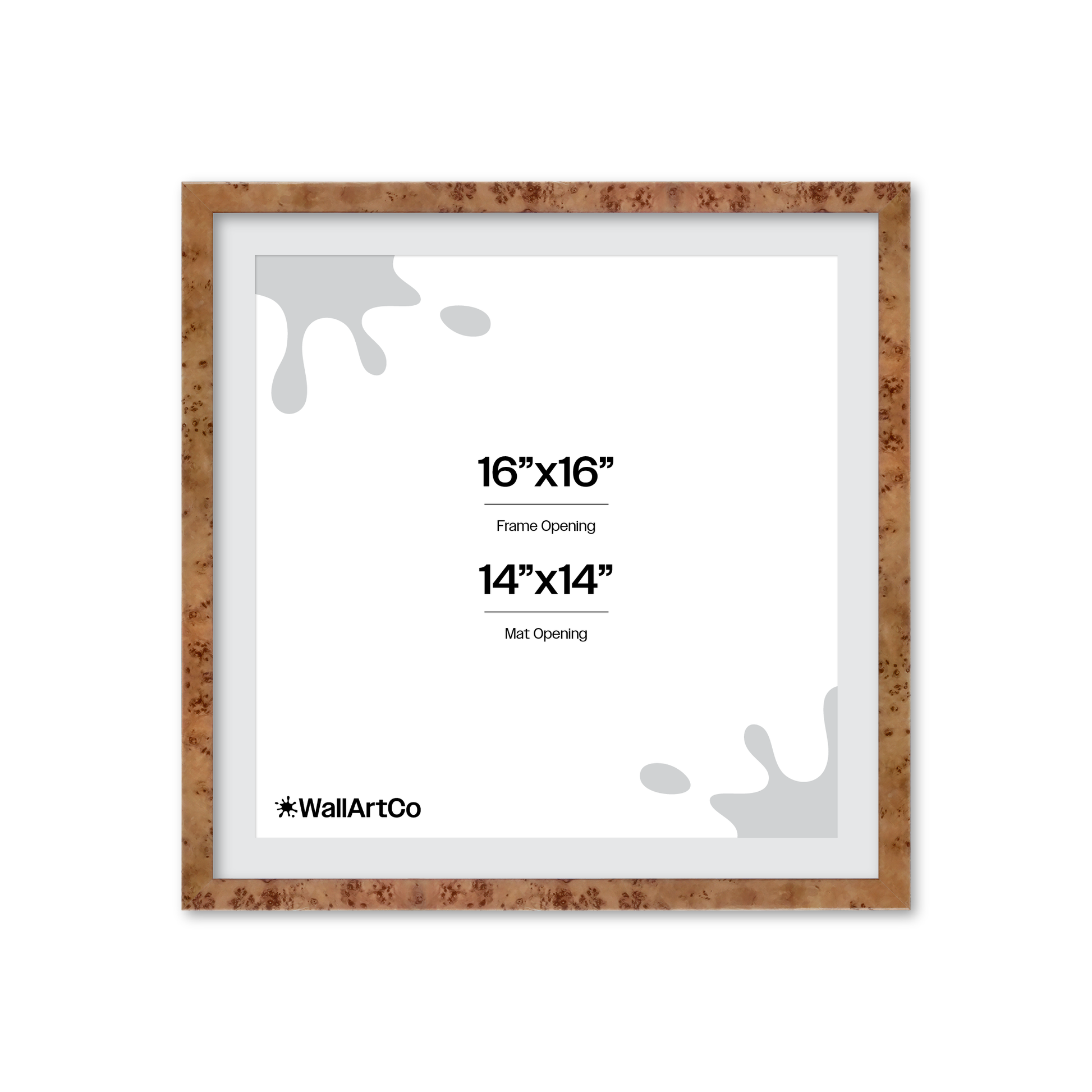 16" x 16" Golden Burlwood Verona Wall Frame