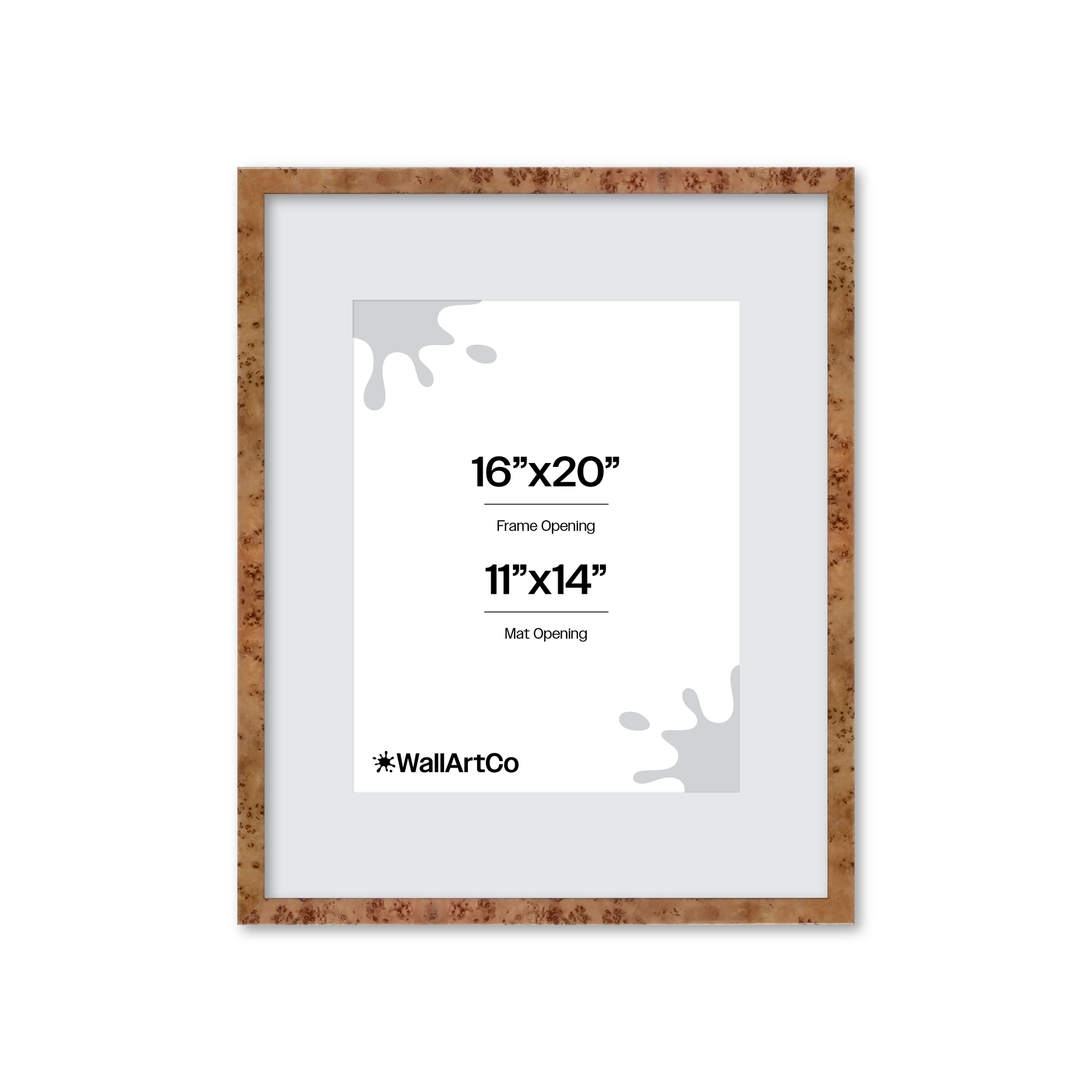 16" x 20" Golden Burlwood Verona Wall Frame