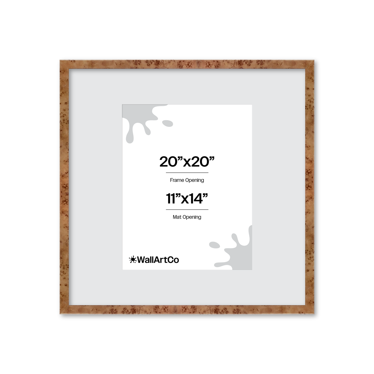 20" x 20" Golden Burlwood Verona Wall Frame
