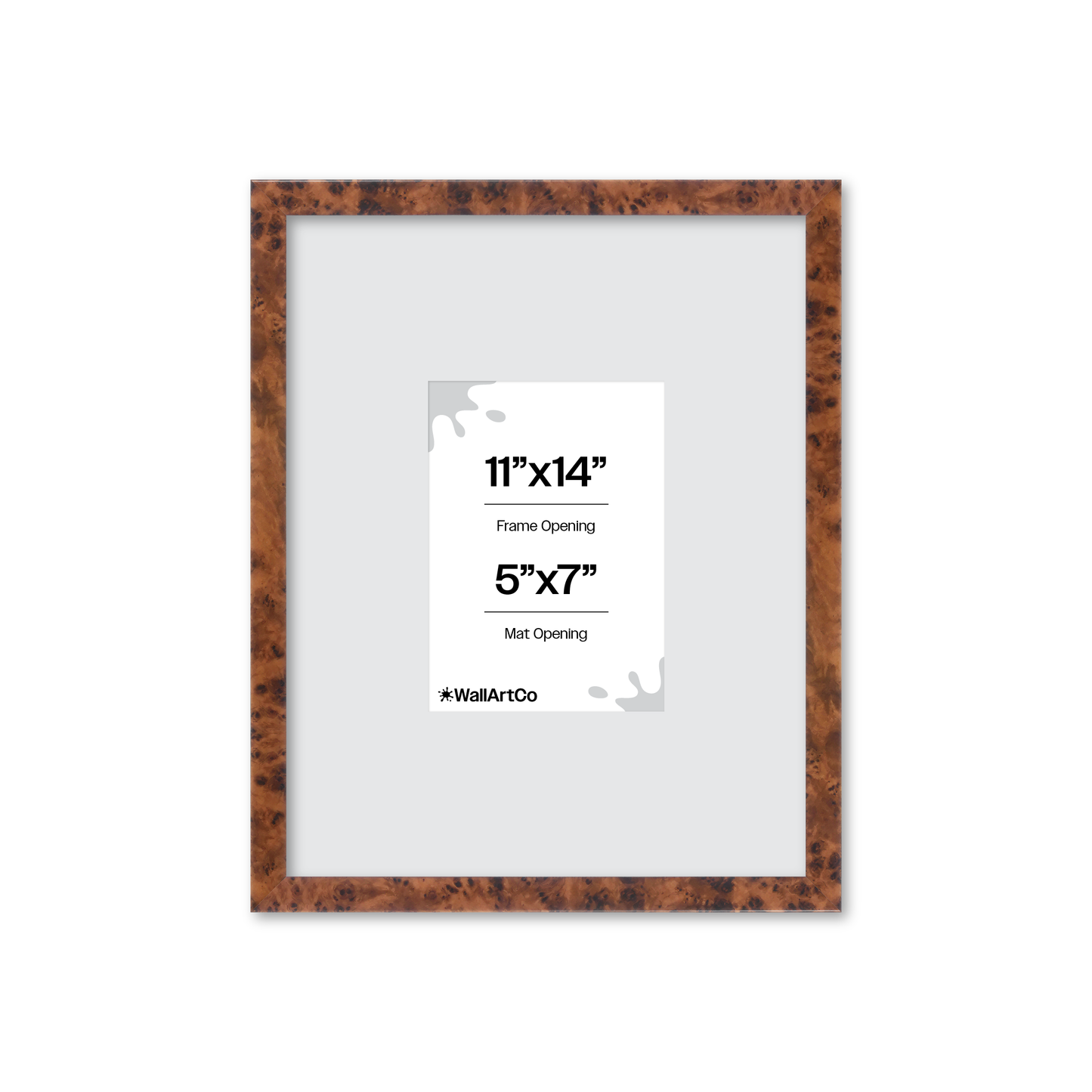 11" x 14" Amber Burlwood Verona Wall Frame