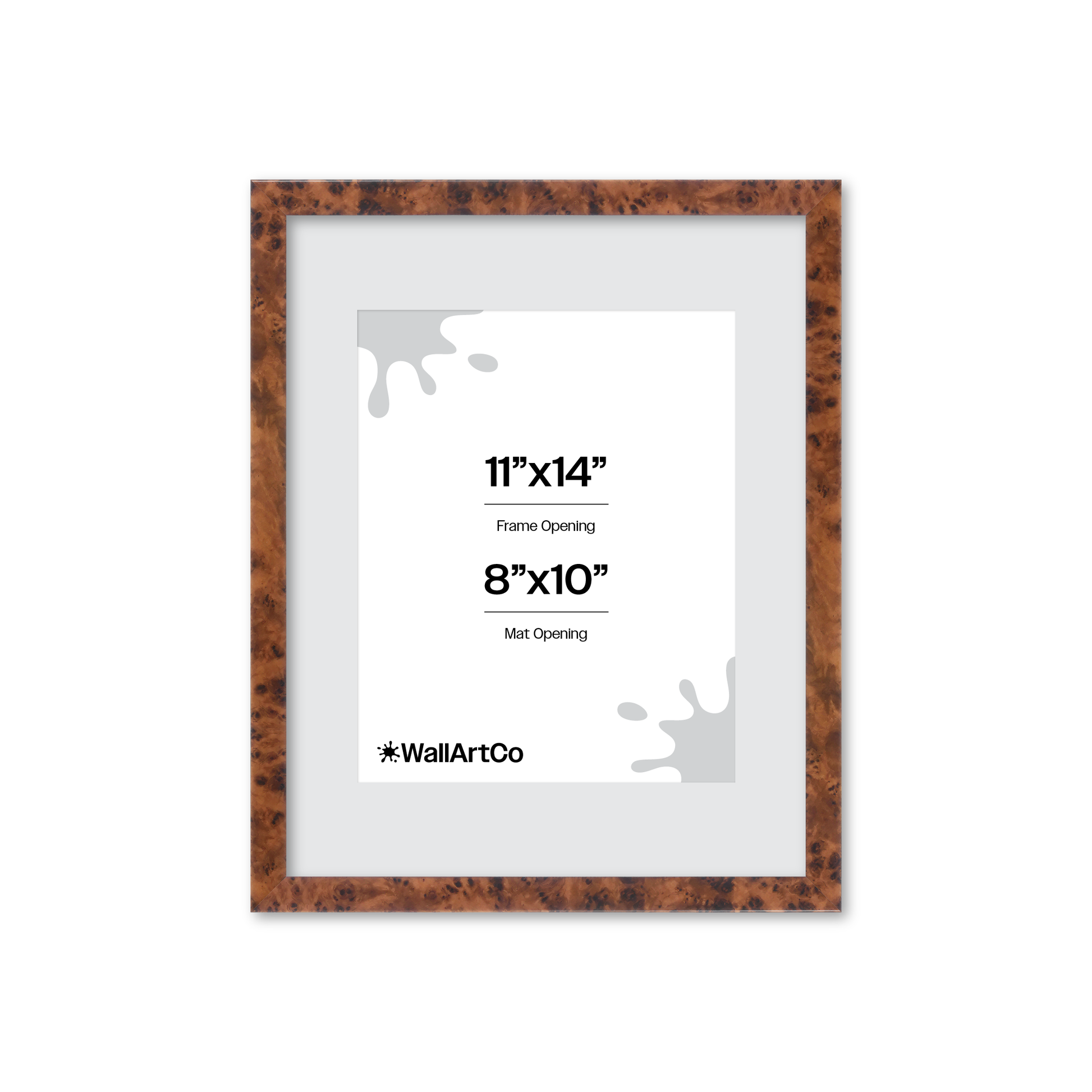 11" x 14" Amber Burlwood Verona Wall Frame