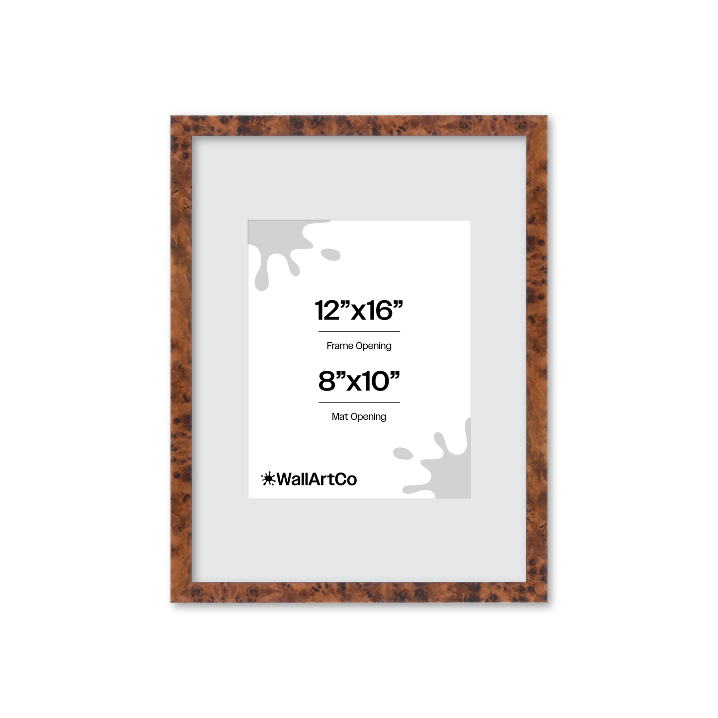 12" x 16" Amber Burlwood Verona Wall Frame