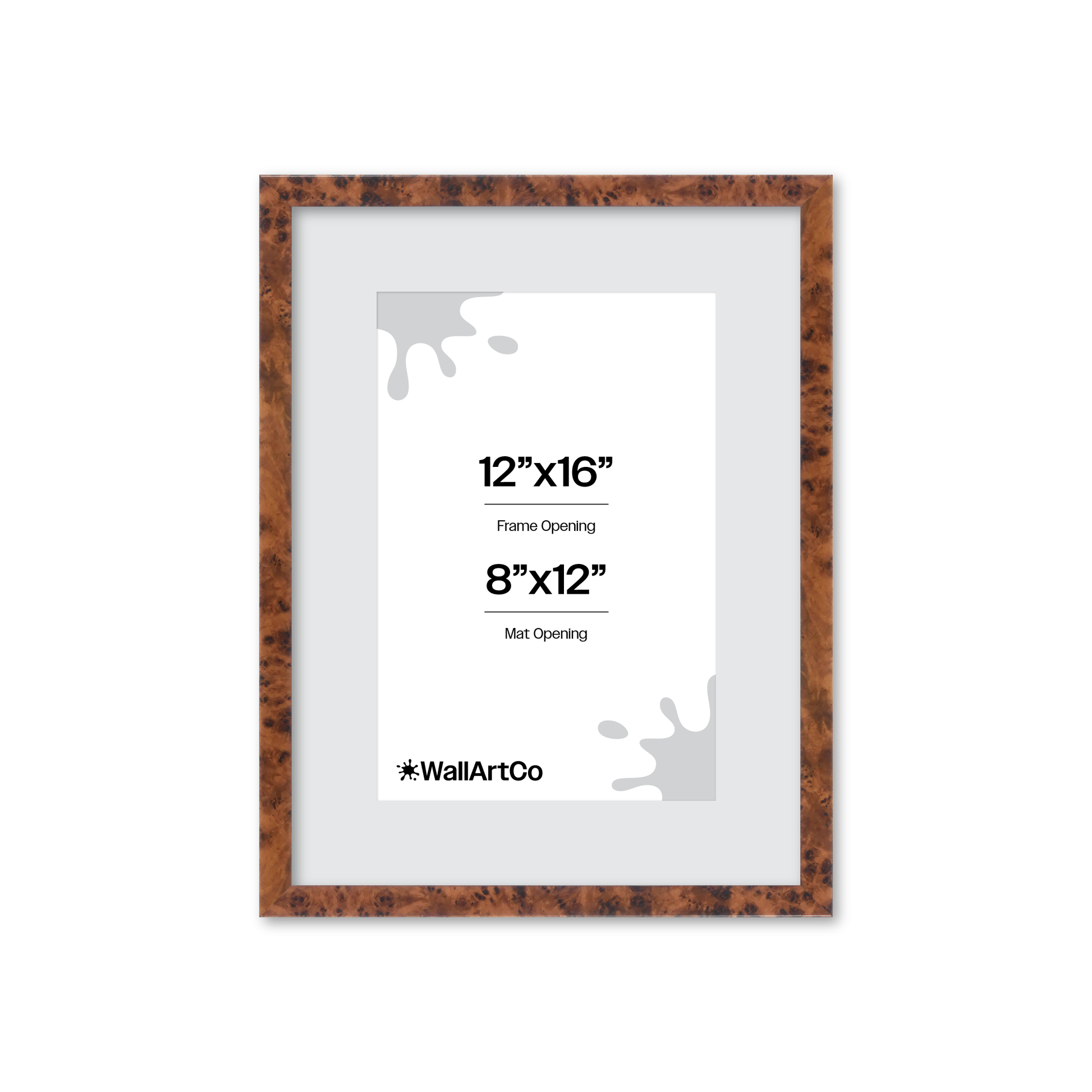 12" x 16" Amber Burlwood Verona Wall Frame