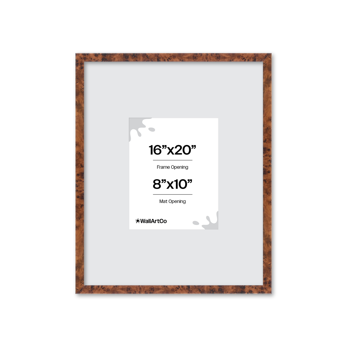 16" x 20" Amber Burlwood Verona Wall Frame