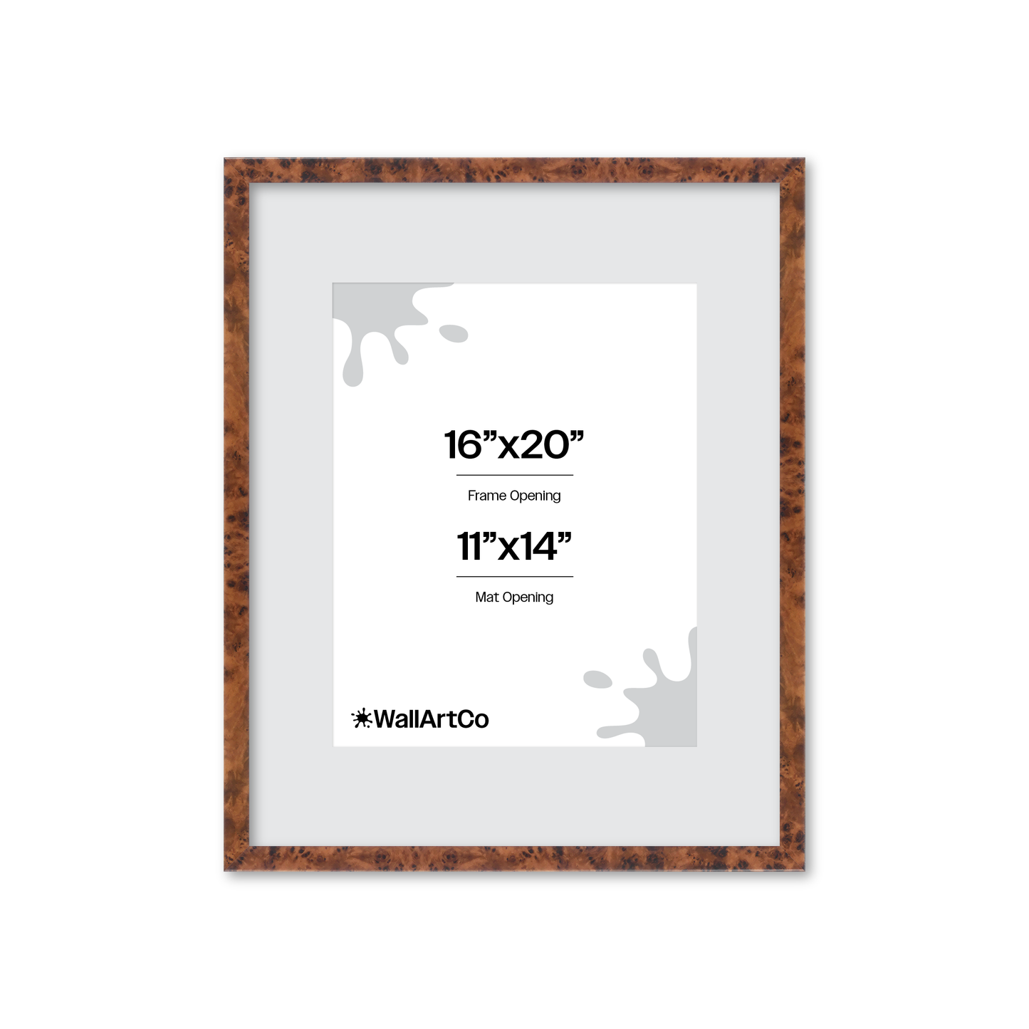 16" x 20" Amber Burlwood Verona Wall Frame