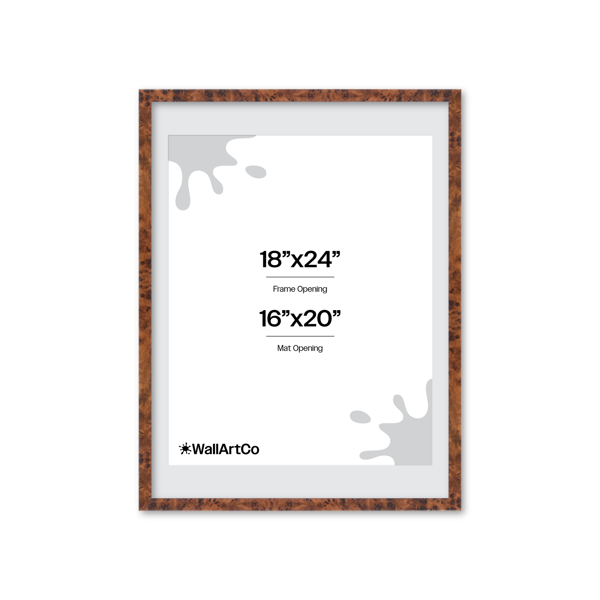 18" x 24" Amber Burlwood Verona Wall Frame