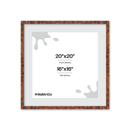 20" x 20" Amber Burlwood Verona Wall Frame
