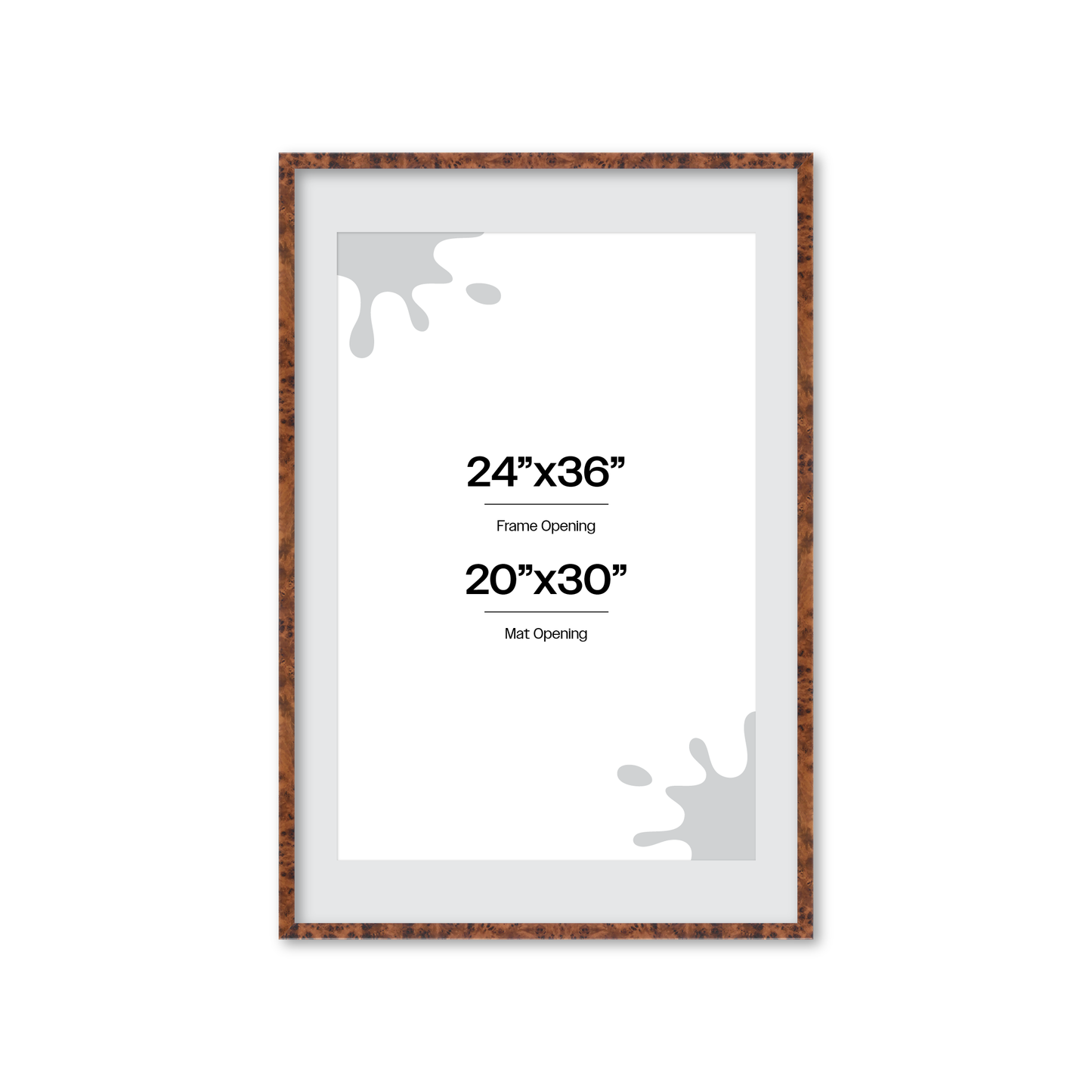 24" x 36" Amber Burlwood Verona Wall Frame