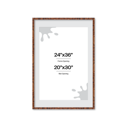 24" x 36" Amber Burlwood Verona Wall Frame