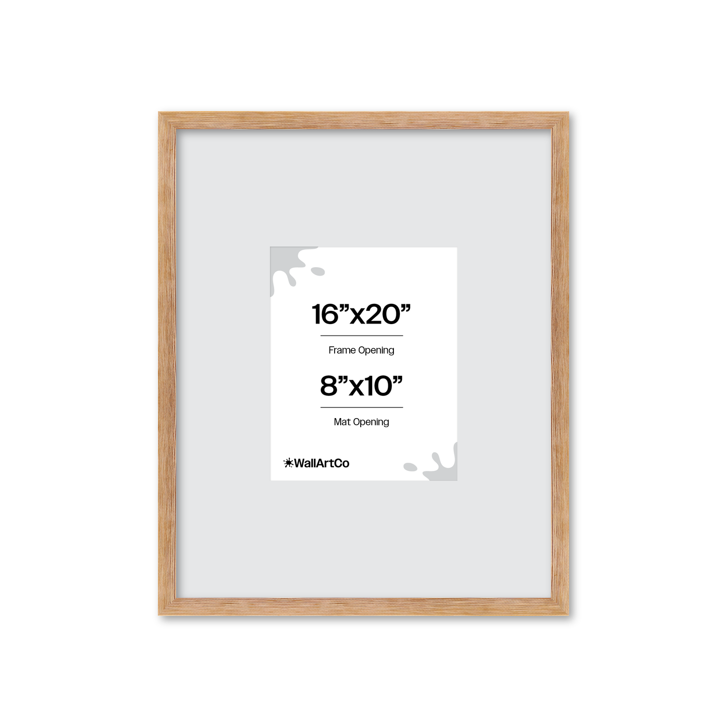 16" x 20" White Wash Natural Sierra Wall Frame