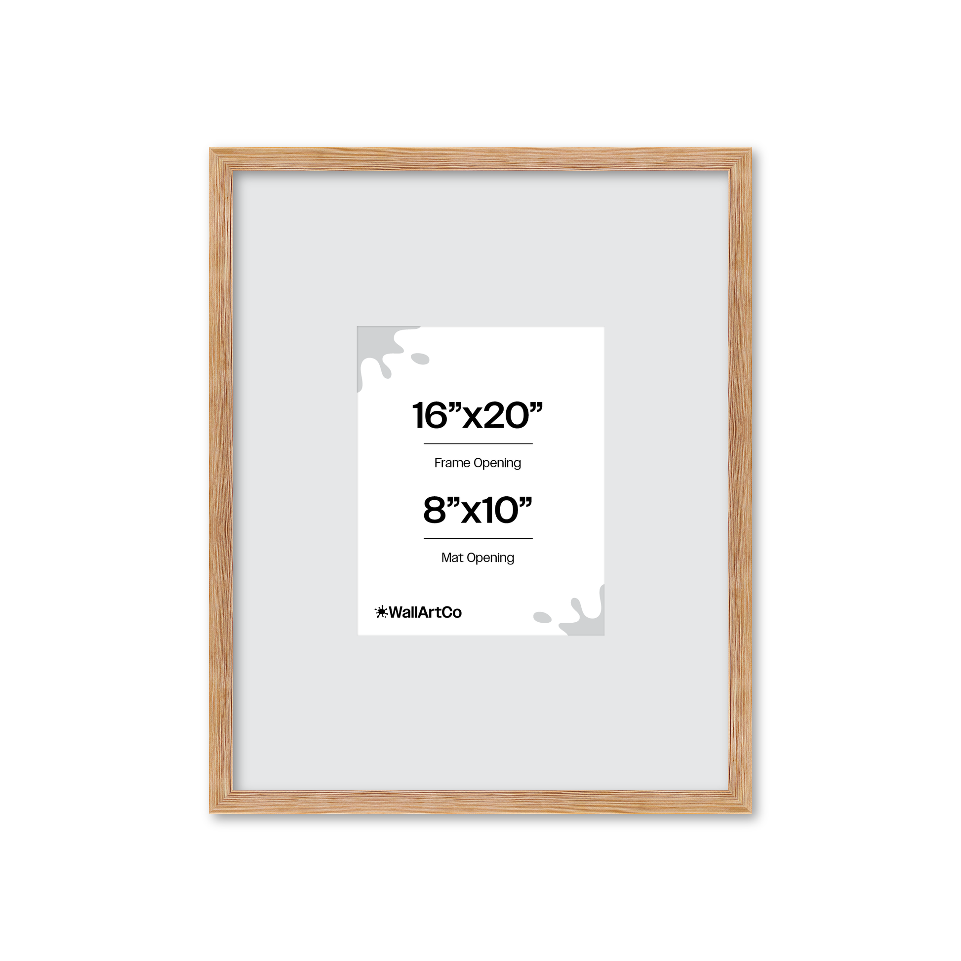 16" x 20" White Wash Natural Sierra Wall Frame