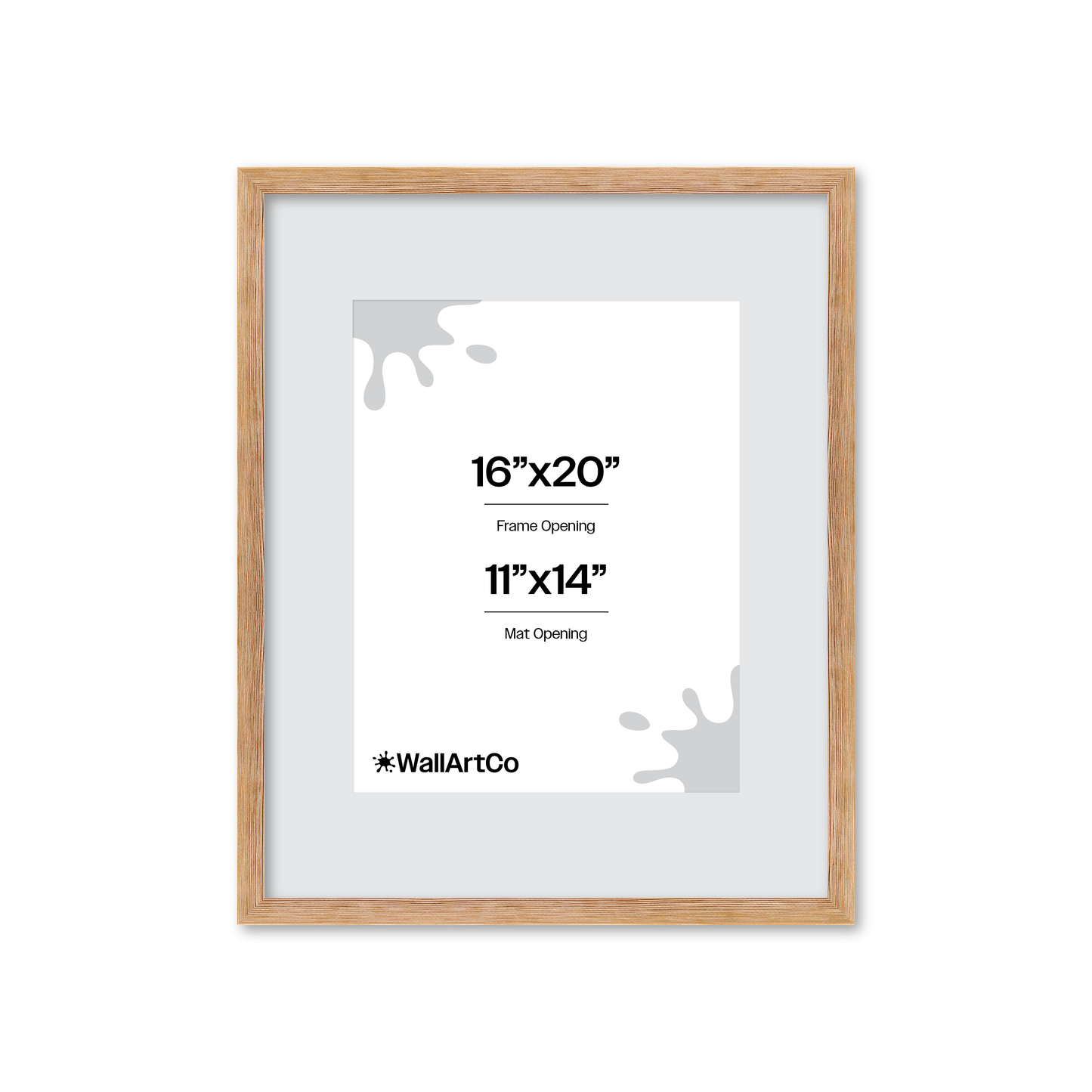 16" x 20" White Wash Natural Sierra Wall Frame