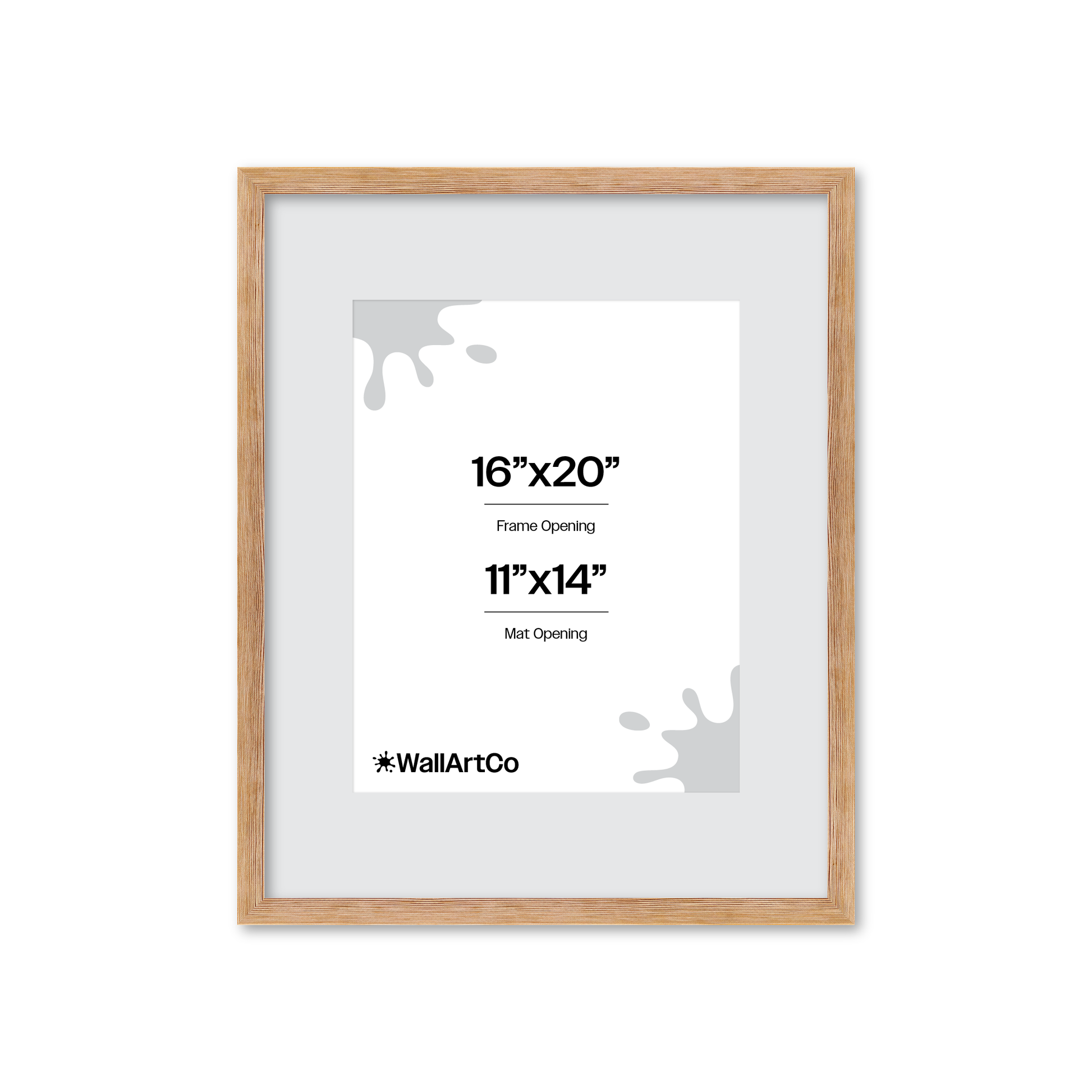 16" x 20" White Wash Natural Sierra Wall Frame