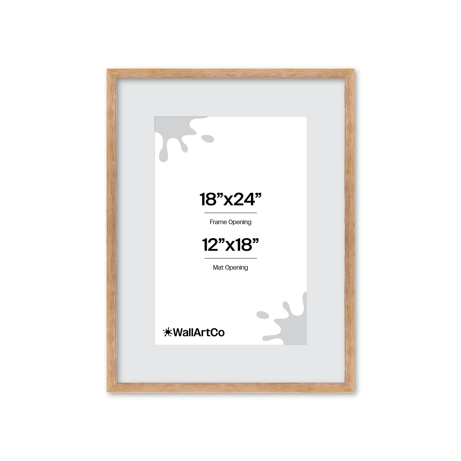 18" x 24" White Wash Natural Sierra Wall Frame