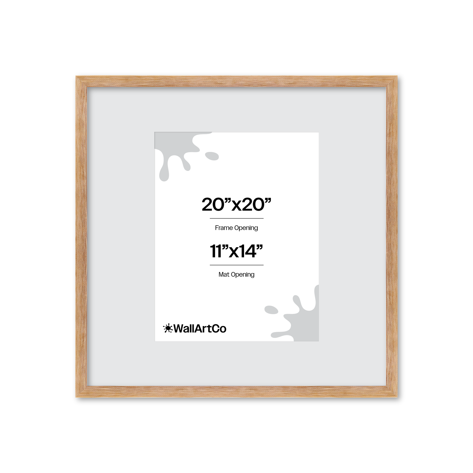 20" x 20" White Wash Natural Sierra Wall Frame
