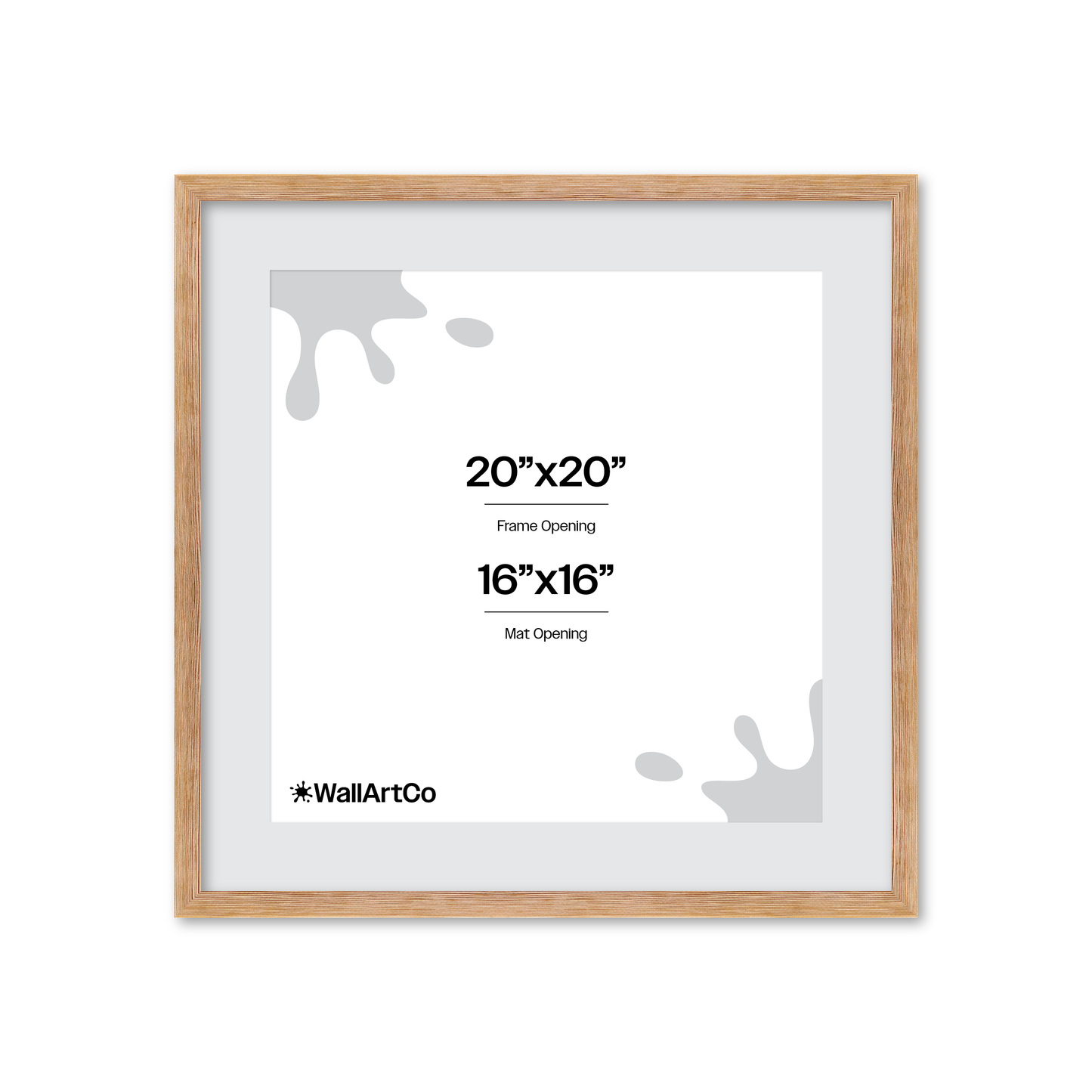 20" x 20" White Wash Natural Sierra Wall Frame