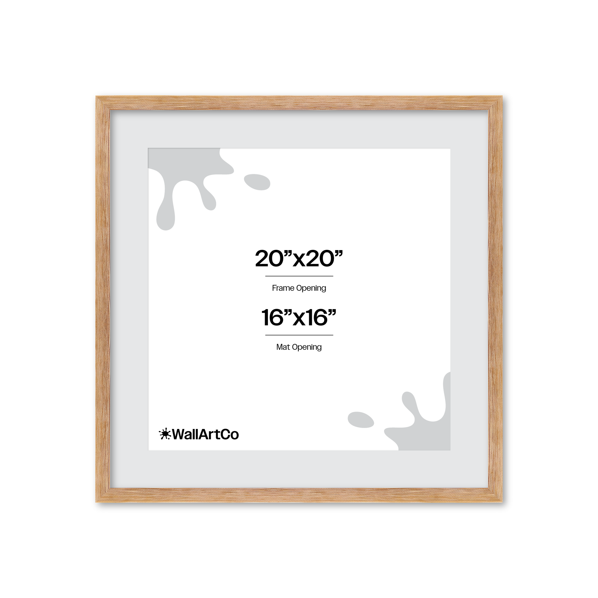 20" x 20" White Wash Natural Sierra Wall Frame