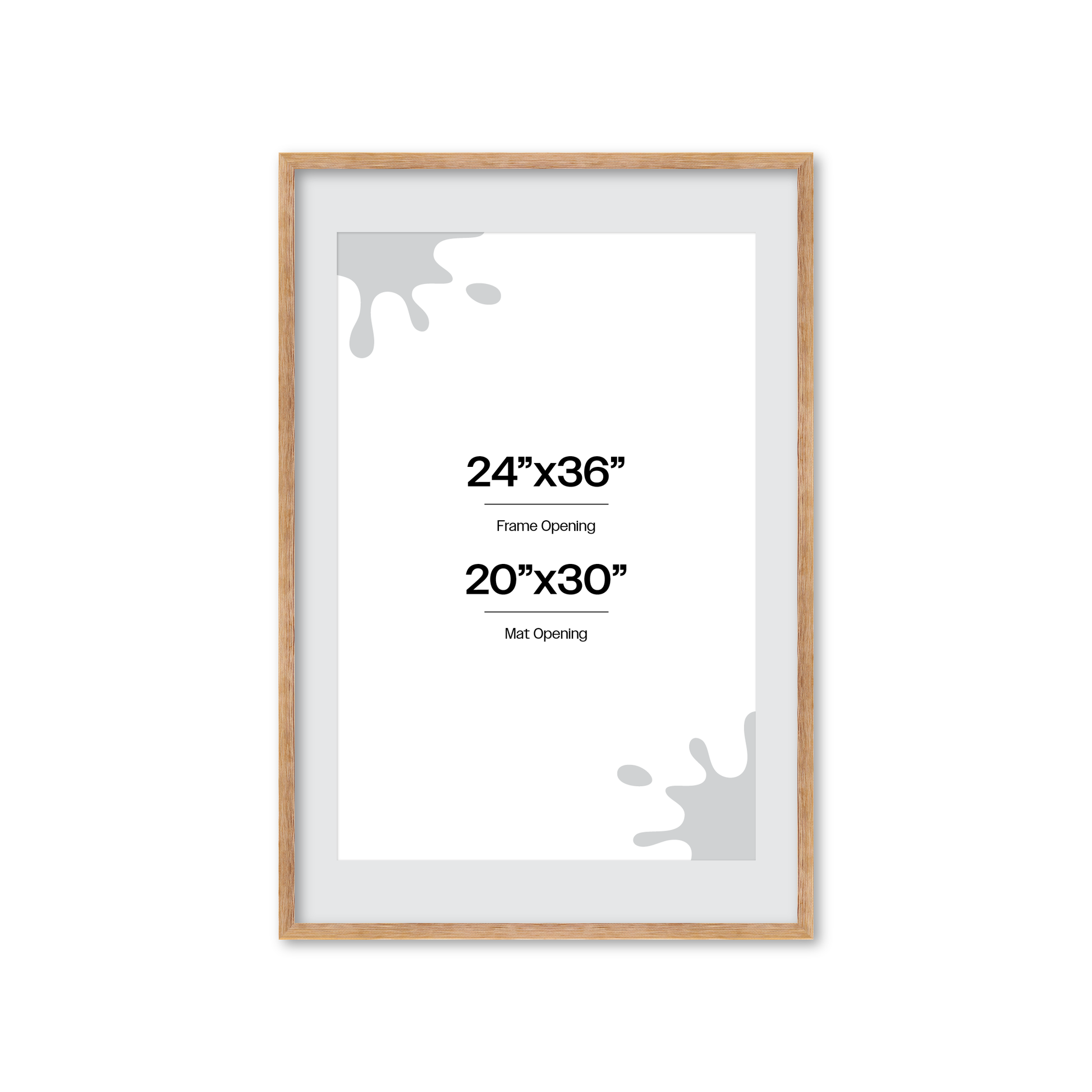 24" x 36" White Wash Natural Sierra Wall Frame