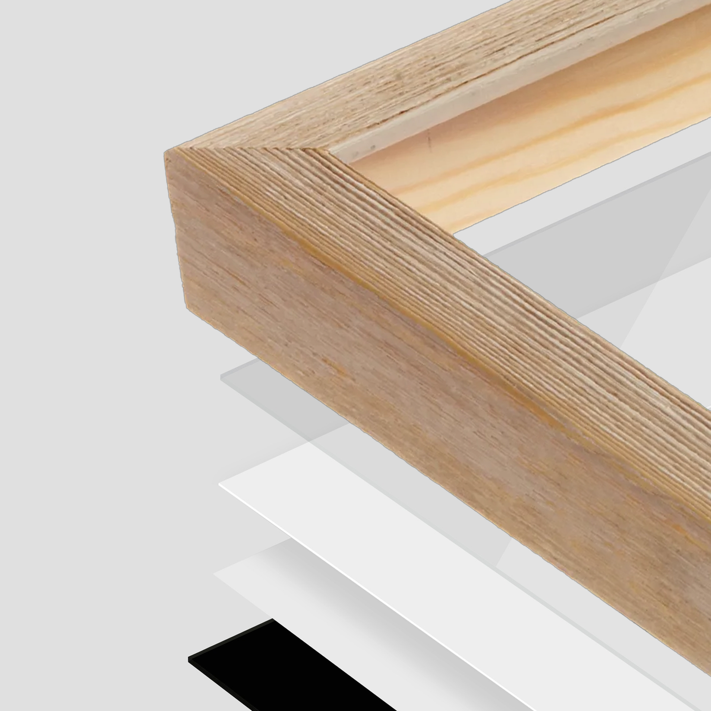 corner of the White Wash Natural Sierra Wall Frame