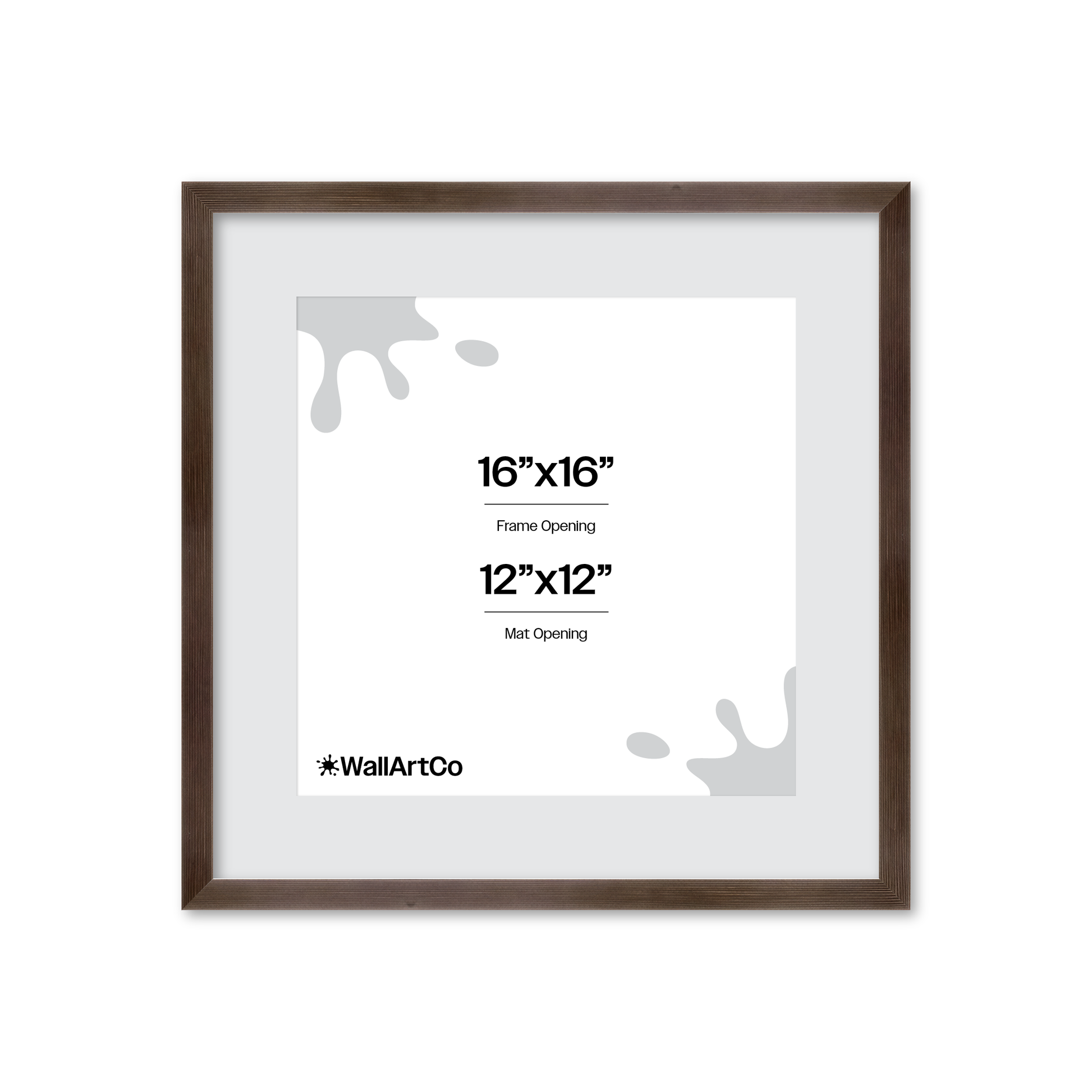 16" x 16" Soft Charcoal Sierra Wall Frame