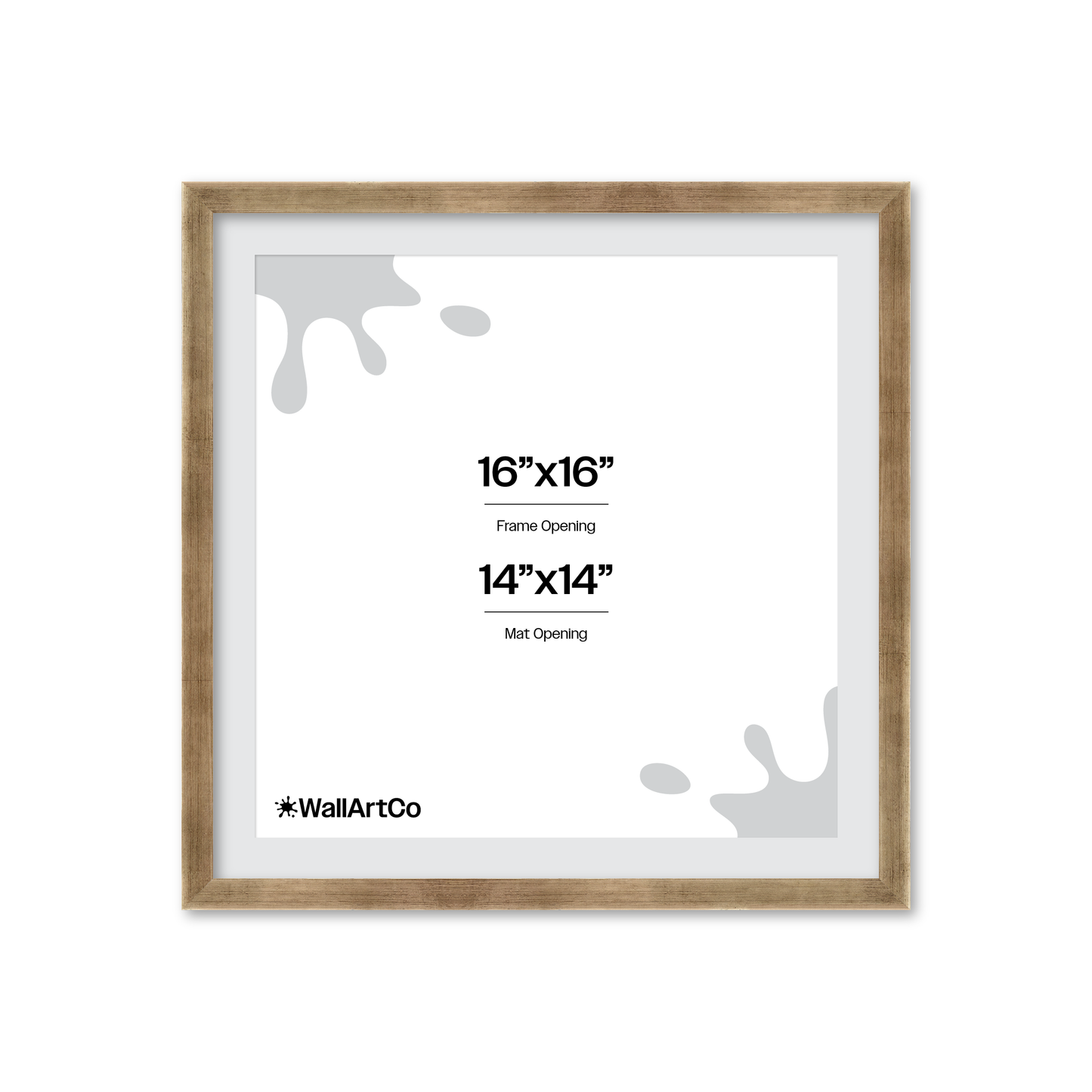 16" x 16" Pale Silver Monaco Wall Frame