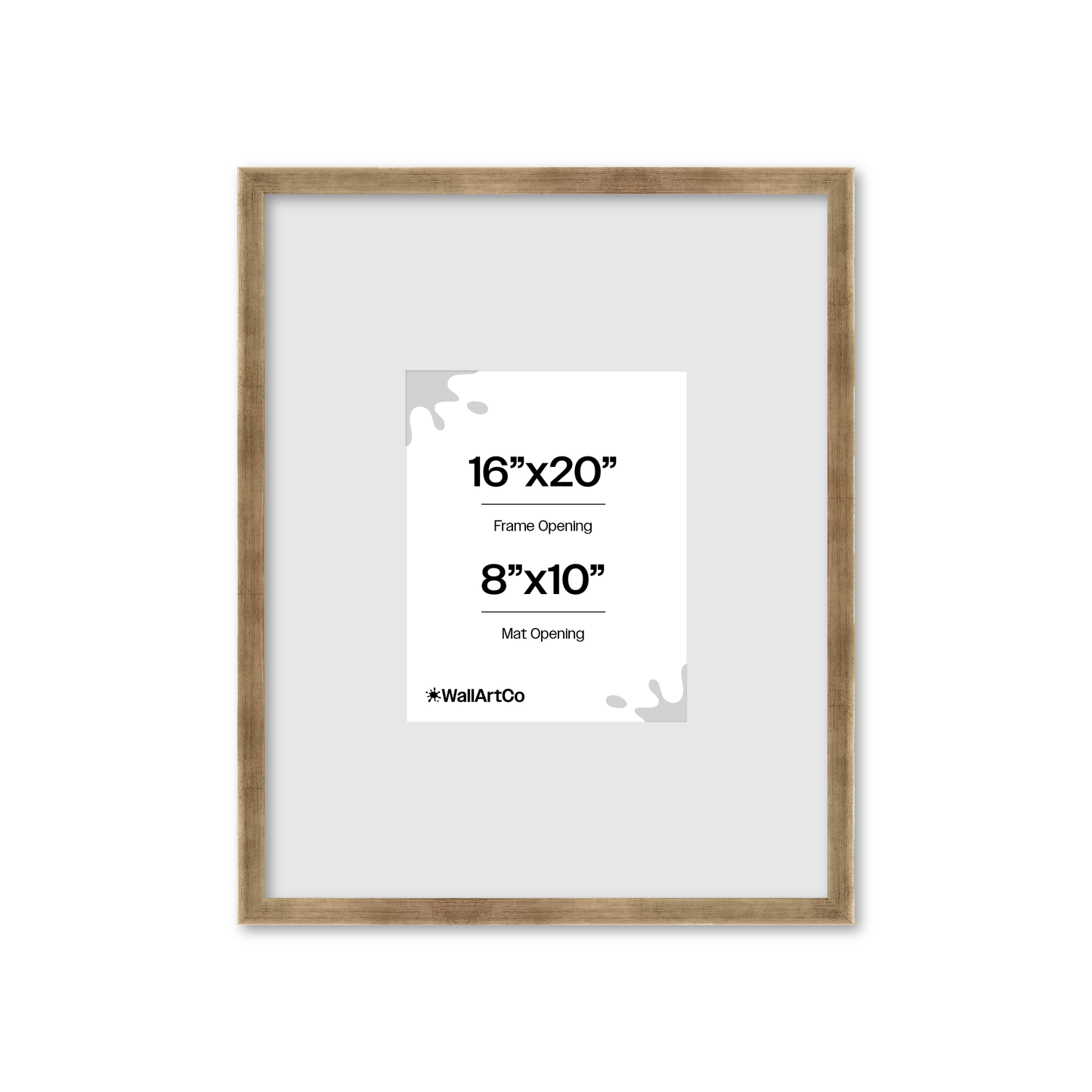 16" x 20" Pale Silver Monaco Wall Frame