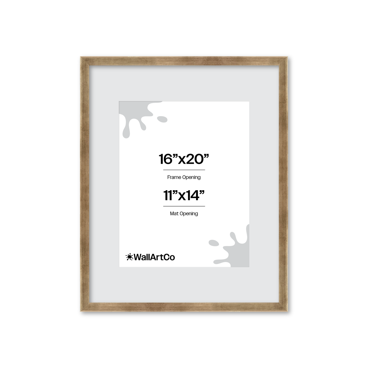 16" x 20" Pale Silver Monaco Wall Frame