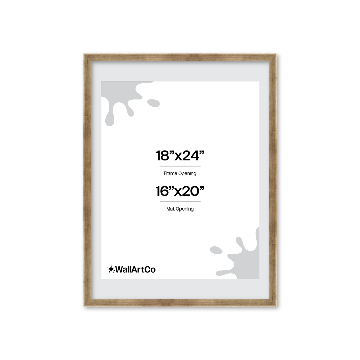 18" x 24" Pale Silver Monaco Wall Frame