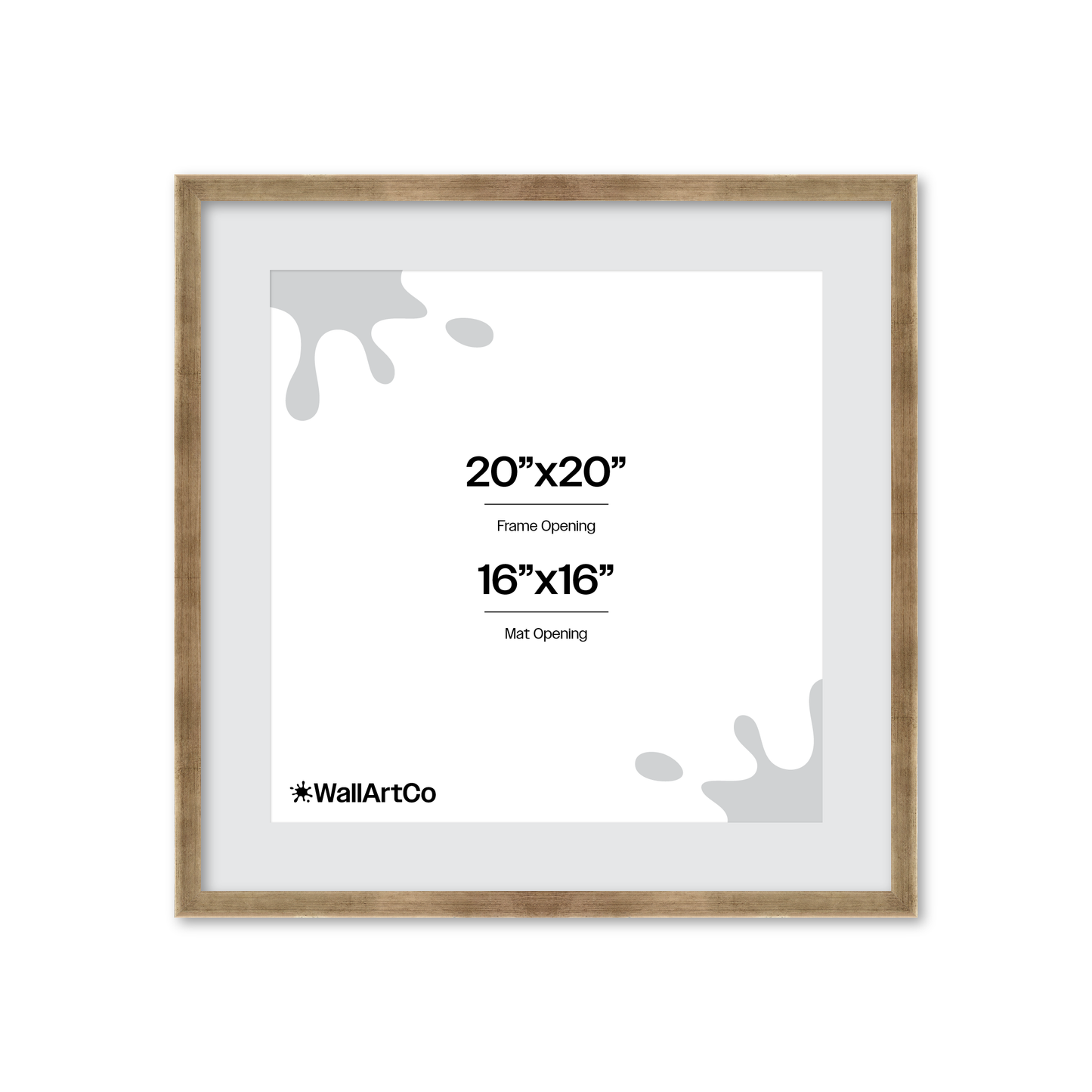 20" x 20" Pale Silver Monaco Wall Frame
