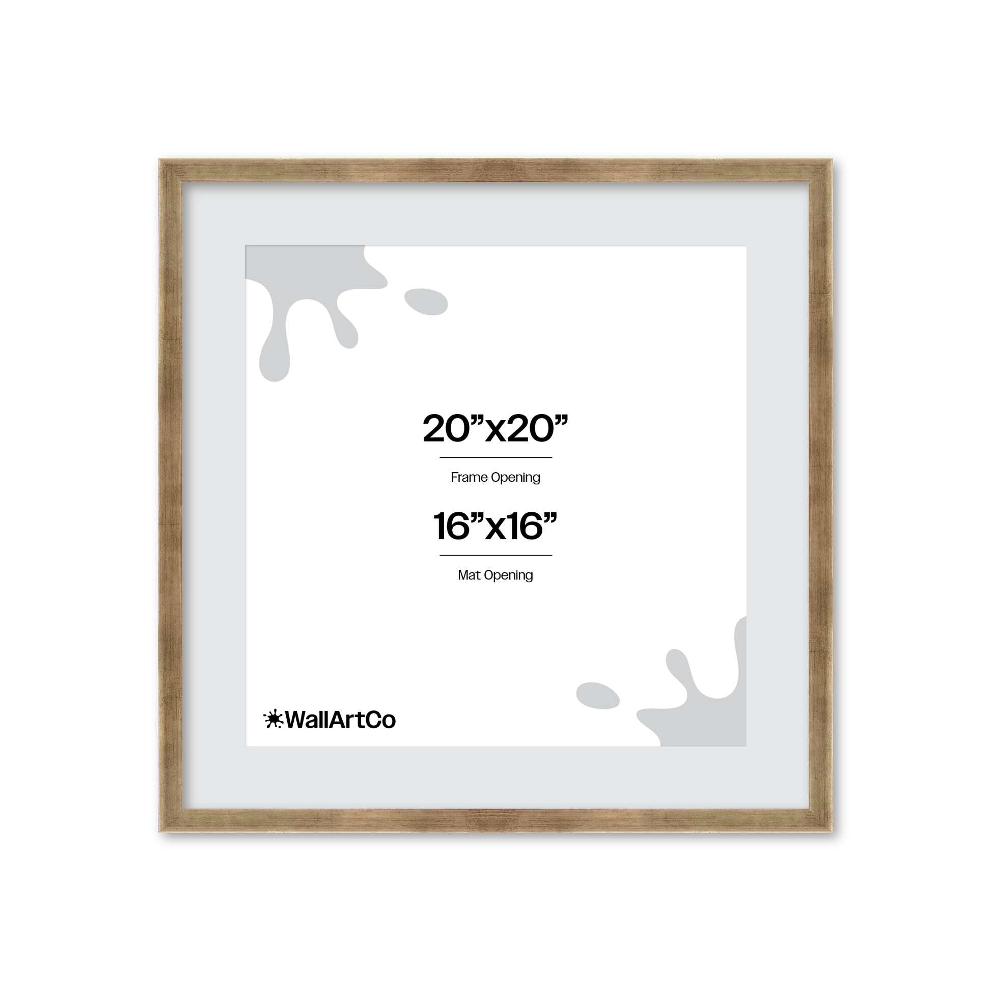 20" x 20" Pale Silver Monaco Wall Frame