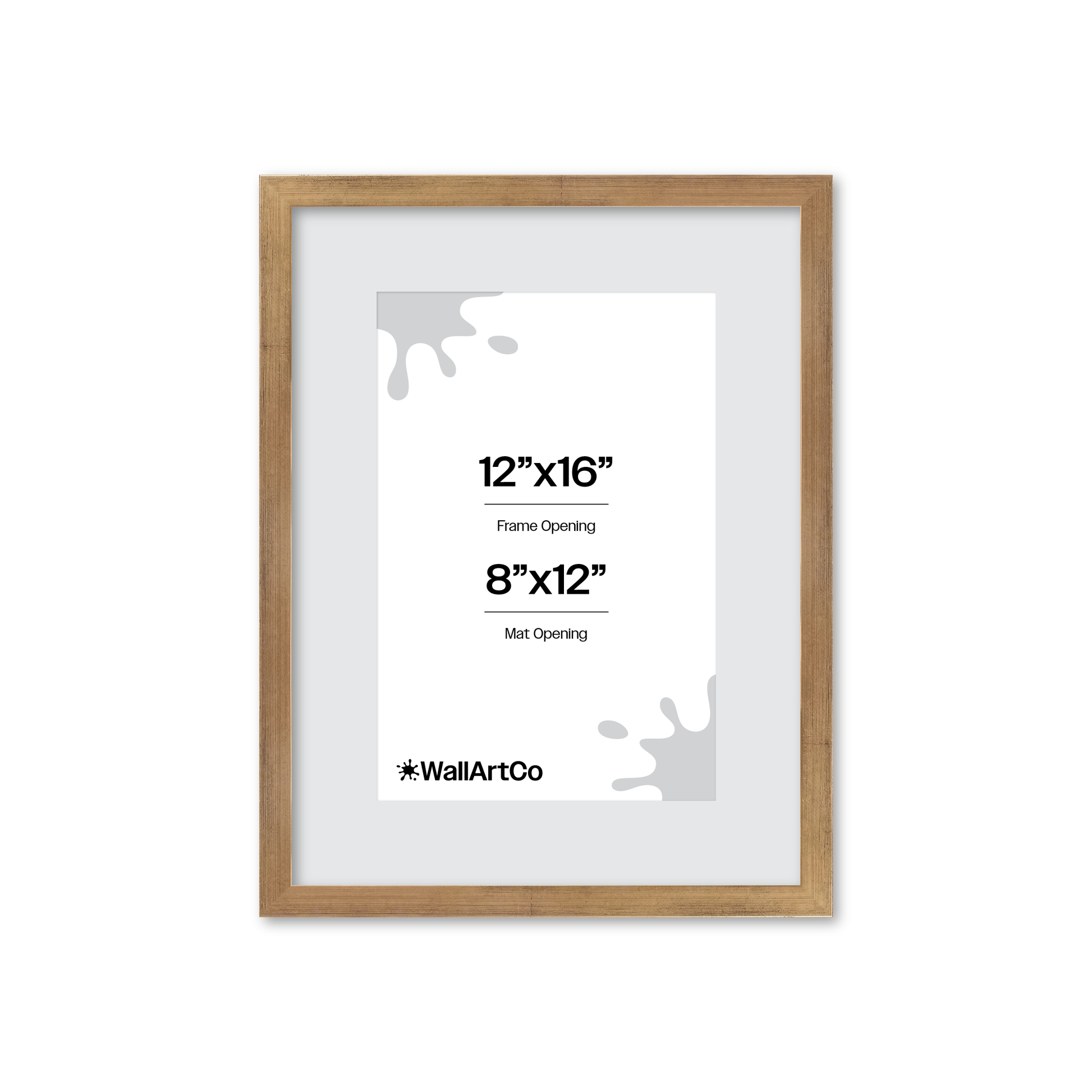 12" x 16" Brushed Gold Monaco Wall Frame