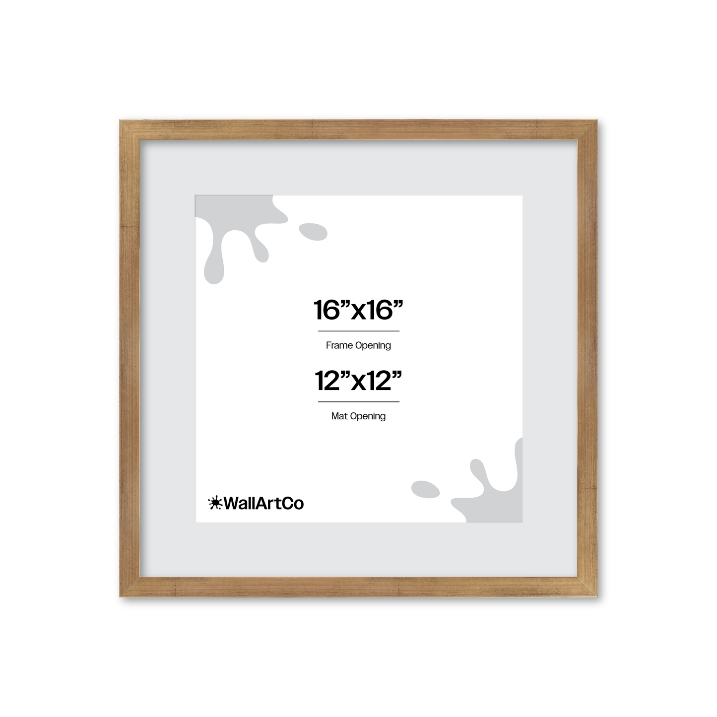16" x 16" Brushed Gold Monaco Wall Frame