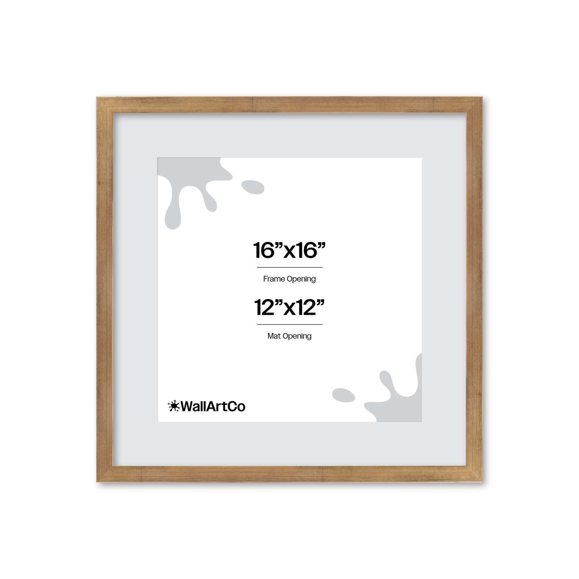 16" x 16" Brushed Gold Monaco Wall Frame