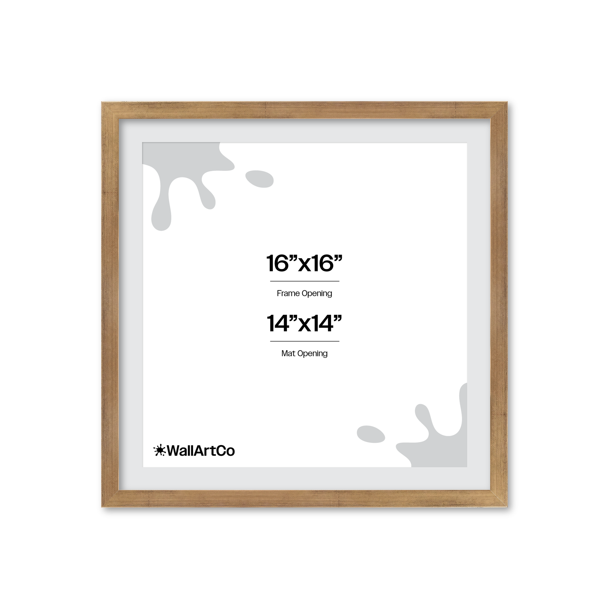 16" x 16" Brushed Gold Monaco Wall Frame