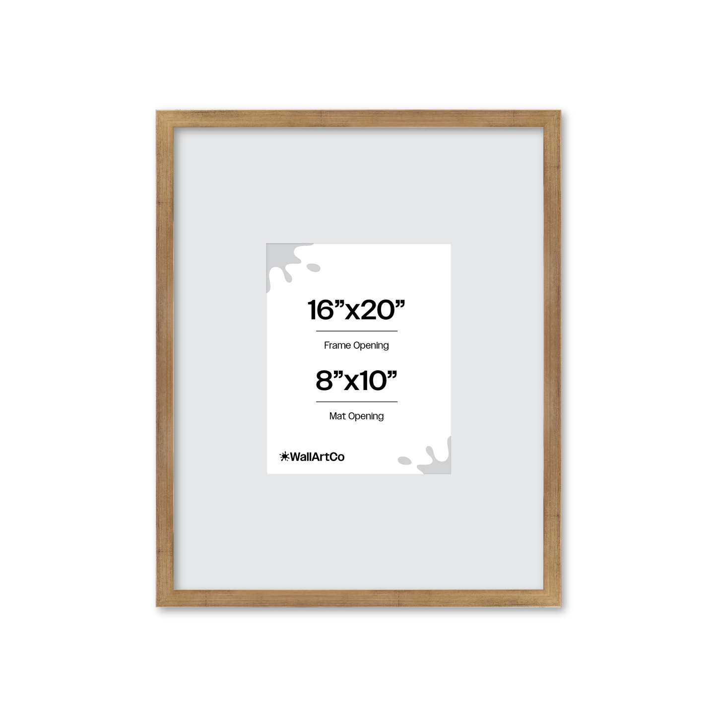 16" x 20" Brushed Gold Monaco Wall Frame