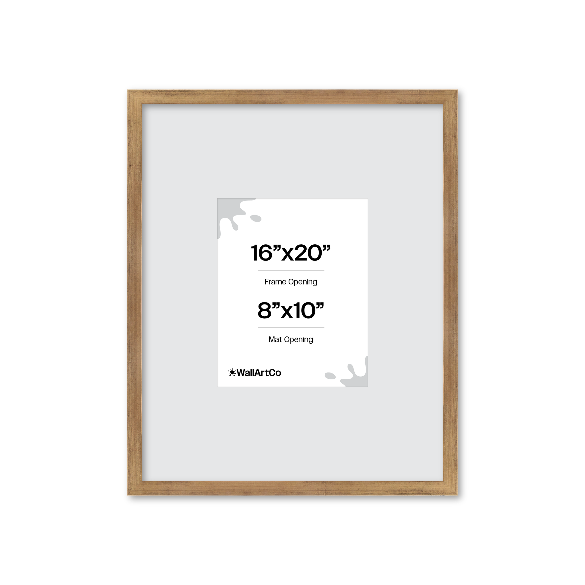 16" x 20" Brushed Gold Monaco Wall Frame