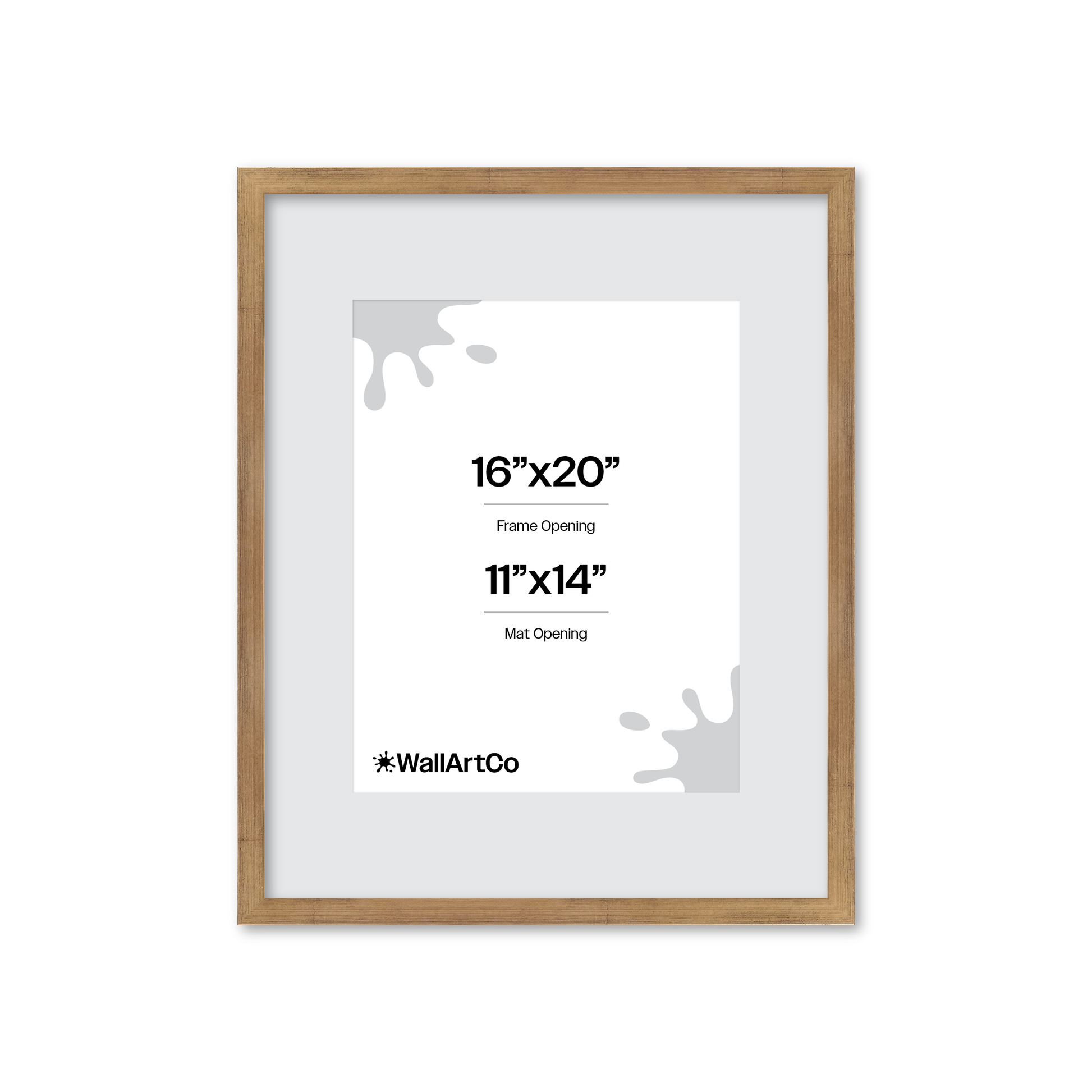 16" x 20" Brushed Gold Monaco Wall Frame