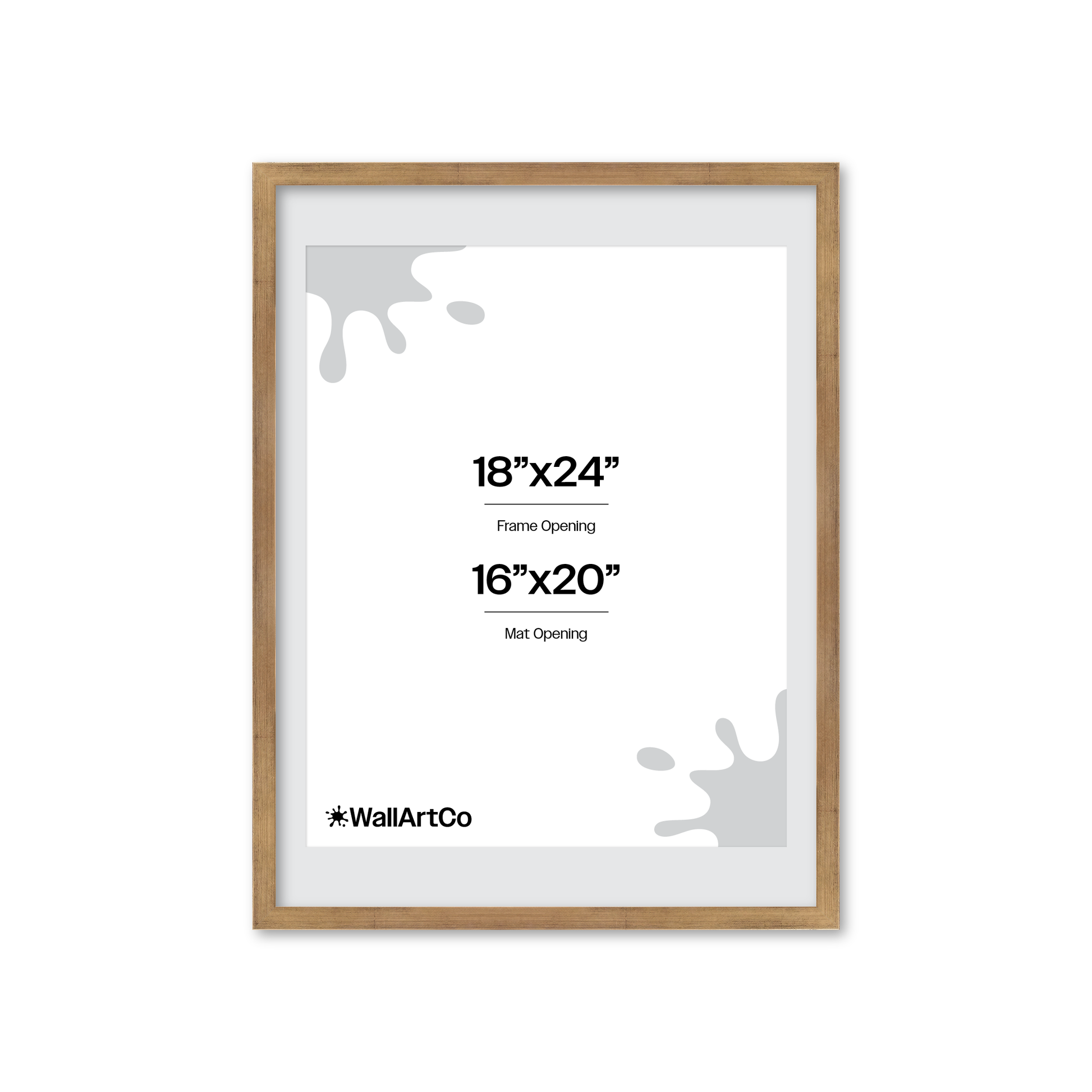 18" x 24" Brushed Gold Monaco Wall Frame