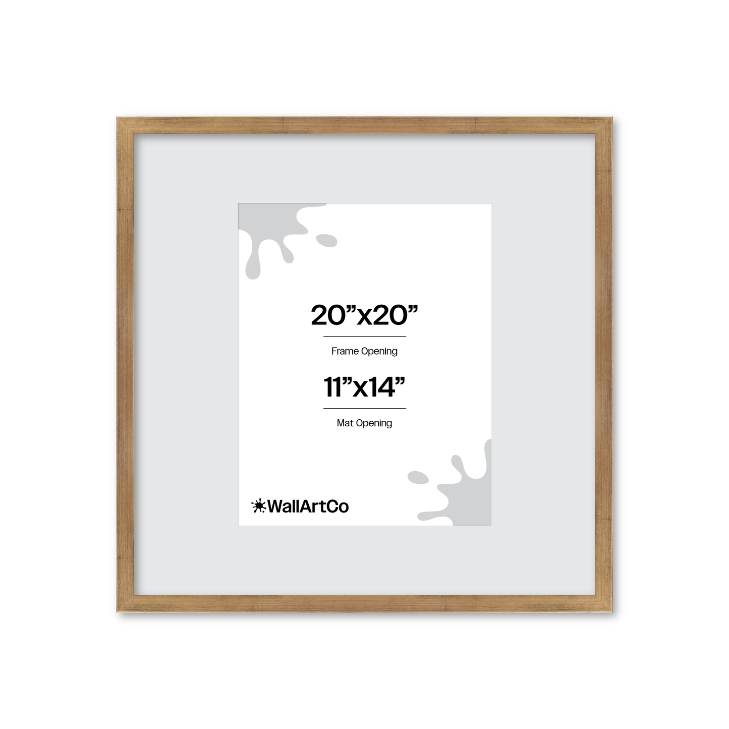 20" x 20" Brushed Gold Monaco Wall Frame